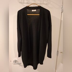 Madewell Black Open-Front Knit Cardigan
